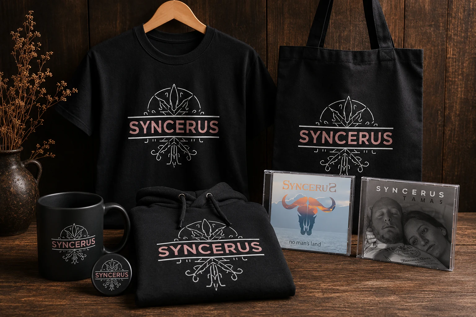 Merchandising oficial de Syncerus: indumentaria, accesorios y discos
